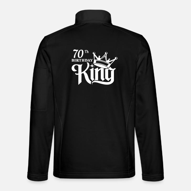 70th Birthday king - Unisex Softshell Jacket - black