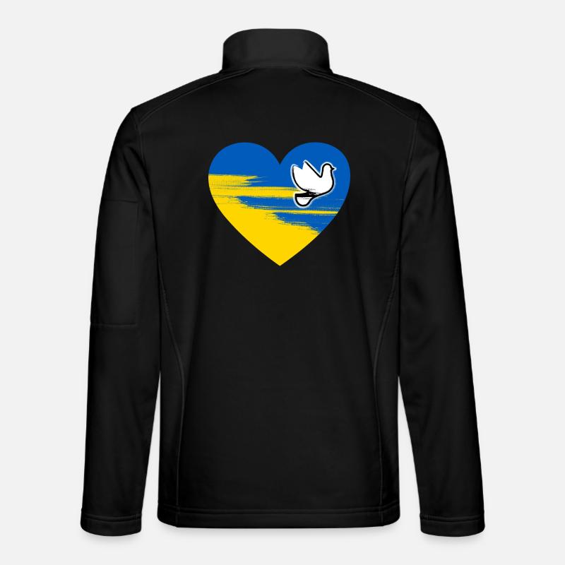 Ukraine Frieden Herz Design - Unisex Softshelljacke - Schwarz