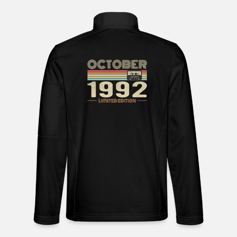 Anniversaire octobre 1992 - Birthday october 1992 - Veste en tissu softshell Unisexe - noir