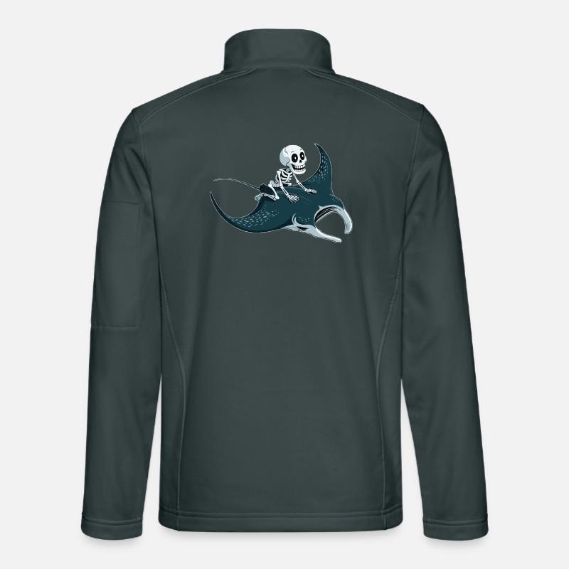 Skeleton on manta ray Unisex Softshell Jacket