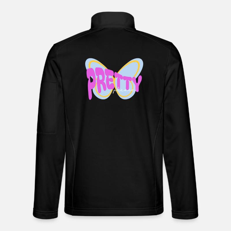 "Pretty please" sarcastic print design - Unisex Softshell Jacket - black
