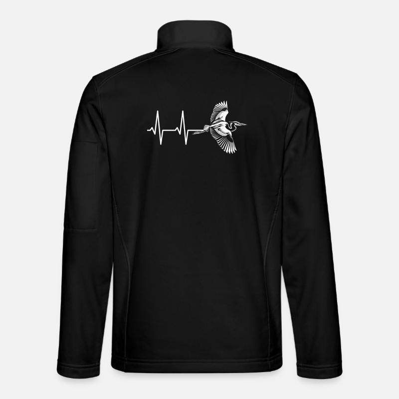 Bird in heartbeat design - Unisex Softshell Jacket - black