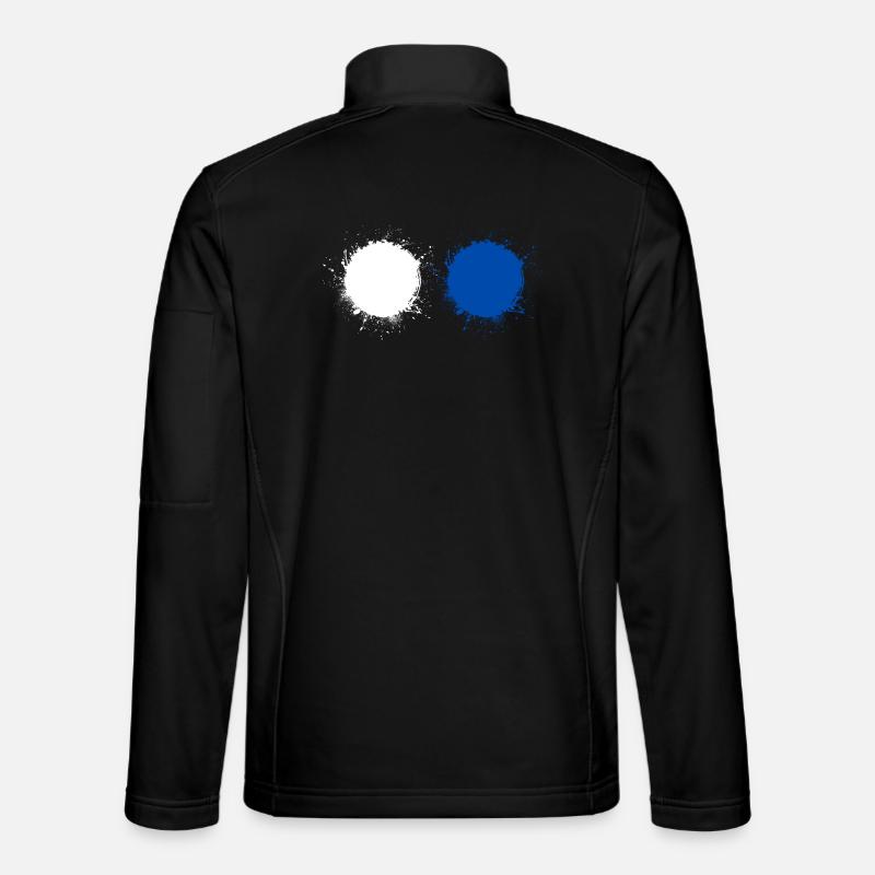 White Blue Unisex Softshell Jacket