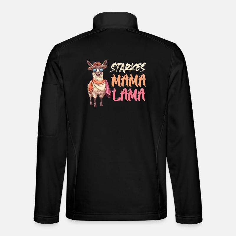 Mom-to-be STRONG MOM LLAMA Funny - Unisex Softshell Jacket - black