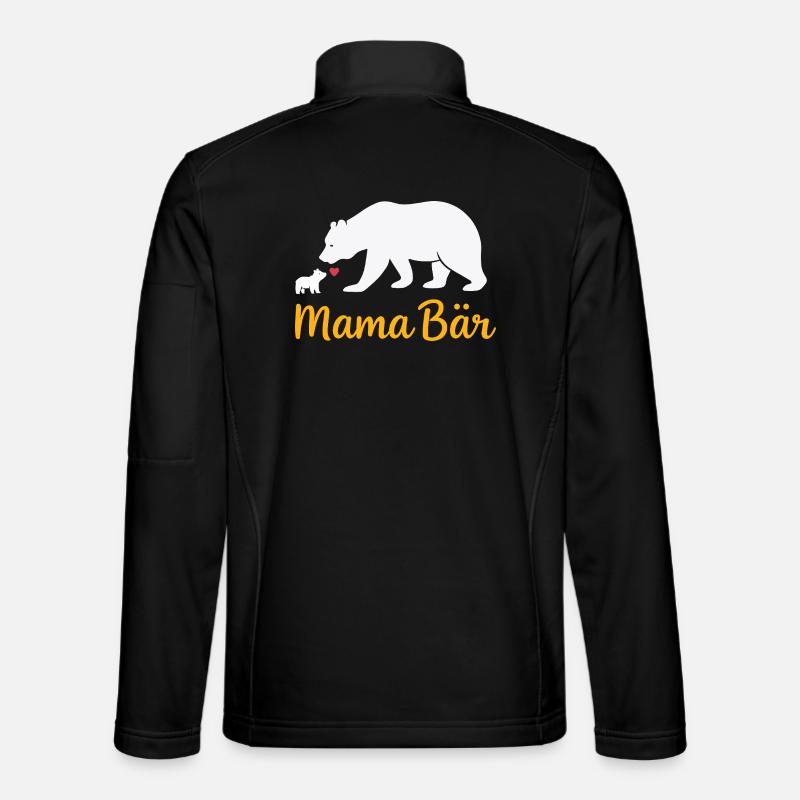 Future Mom MAMA BEAR Retro Funny - Unisex Softshell Jacket - black