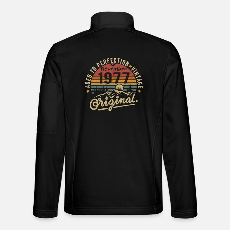november 1977 birthday november 1977 - Unisex Softshell Jacket - black