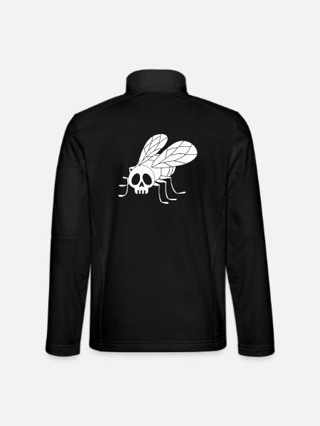 Fly Skull (White) - Unisex Softshell Jacket - black