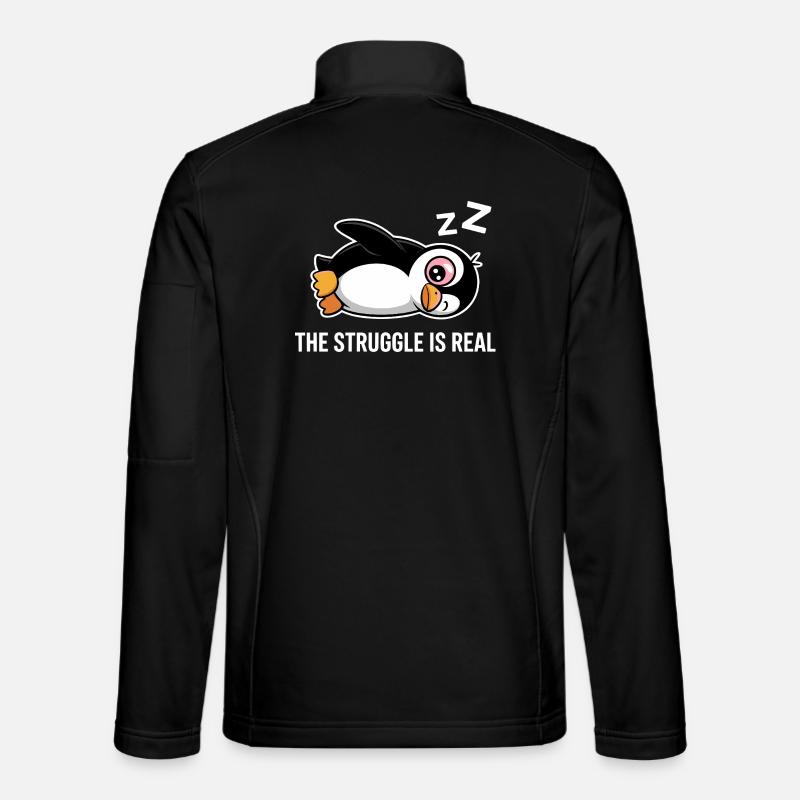 Penguin Funny Saying - Unisex Softshell Jacket - black