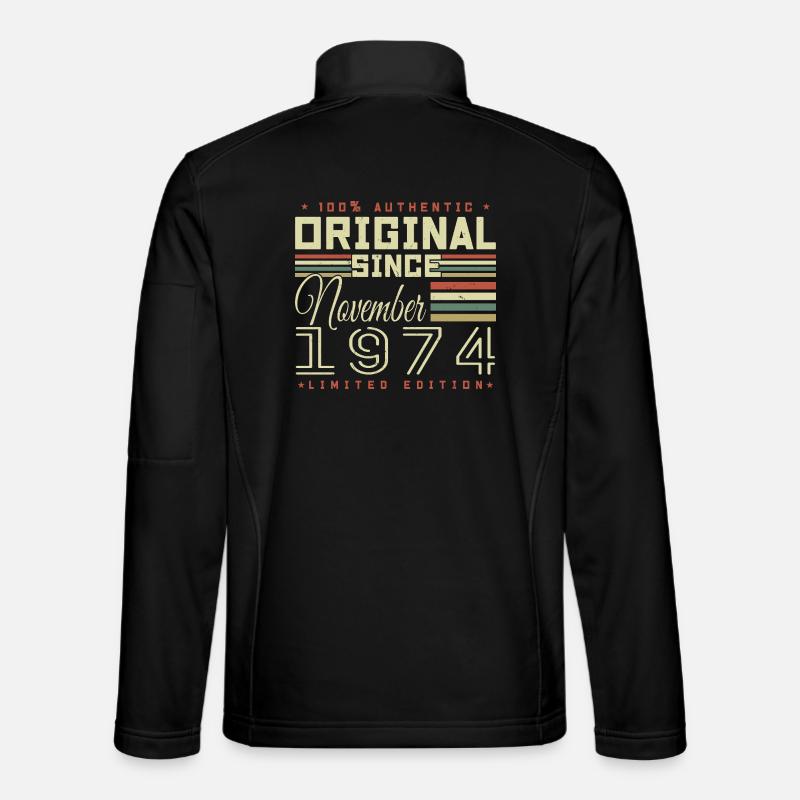 November 1974 Birthday Gift - Unisex Softshell Jacket - black