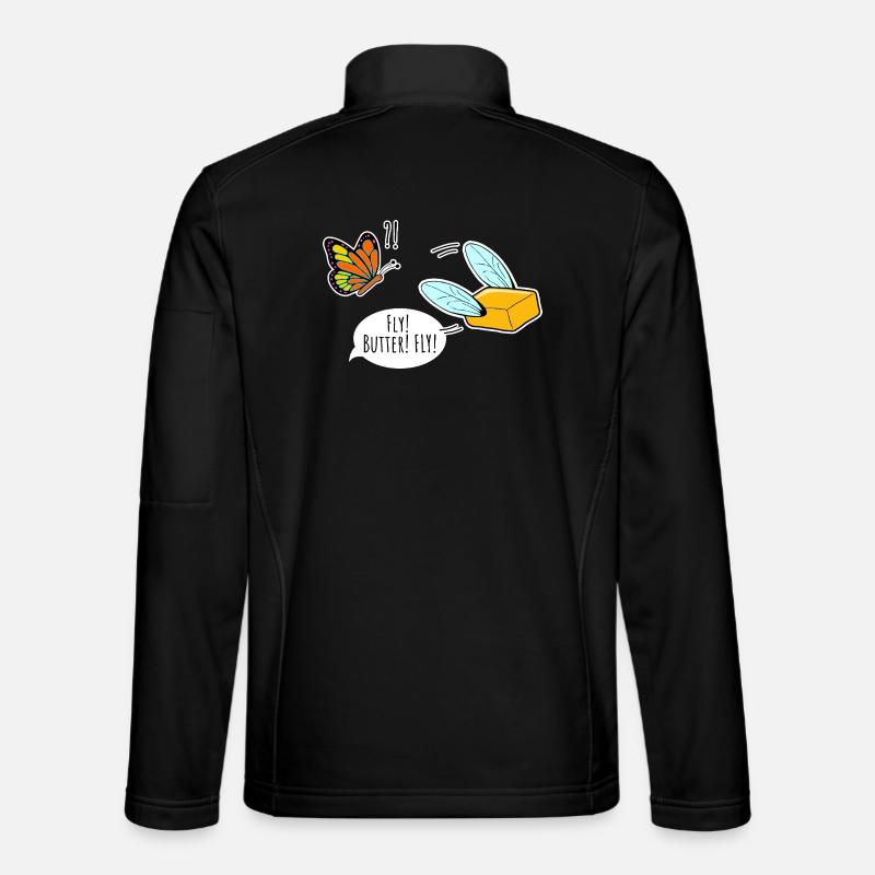 Montres papillon Flying Butter, Papillon - Veste en tissu softshell Unisexe - noir