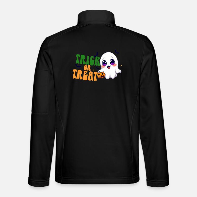 Kawaii Ghost Trick or Treat Halloween Pumpkin Candy Unisex Softshell Jacket