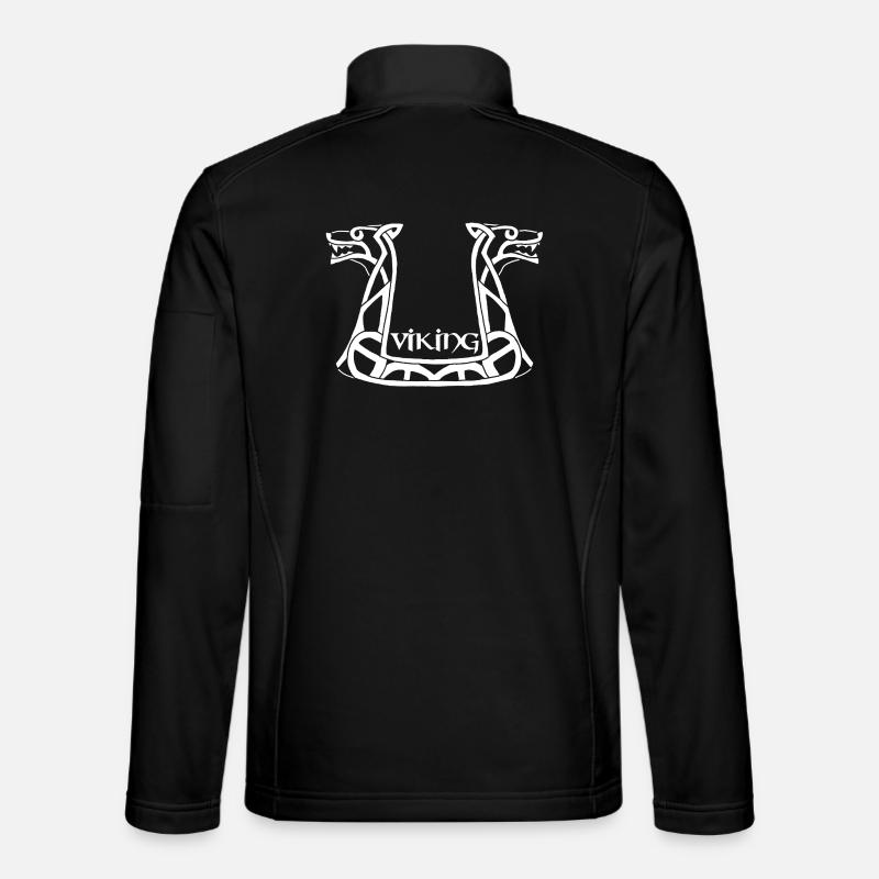 White Viking Dragon - Unisex Softshell Jacket - black