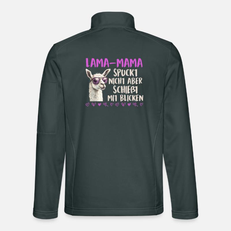 Bientôt maman LLAMA MAMAN NE CRACHE PAS REGARDS Veste en tissu softshell Unisexe