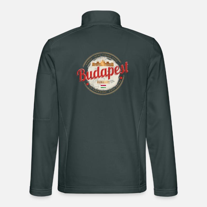 Budapest Design Hongrie Vintage Parlement Souvenir Veste en tissu softshell Unisexe