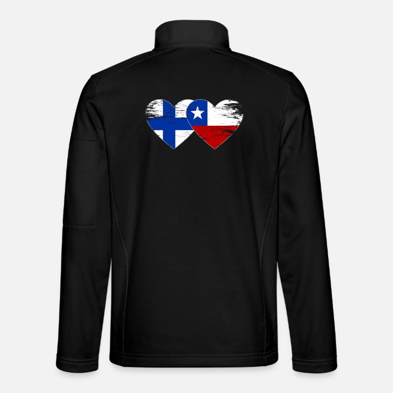 Finlande Chili Drapeau Coeur - Veste en tissu softshell Unisexe - noir