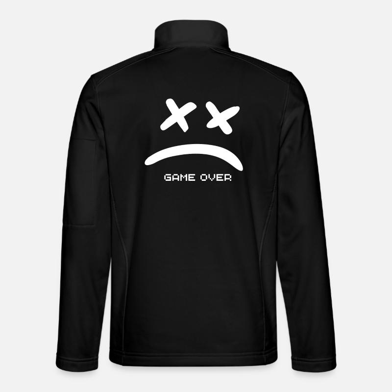 Game Over no Smile white - Unisex Softshell Jacket - black
