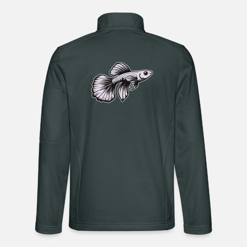 White Guppy Design – Poisson d’aquarium Veste en tissu softshell Unisexe