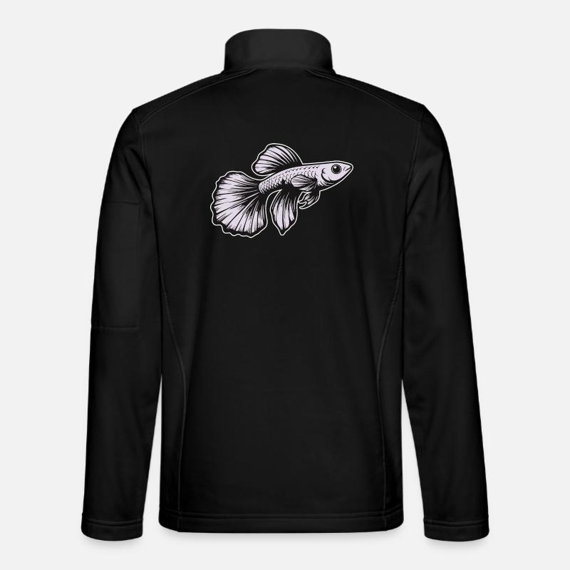 Weißer Guppy Design – Aquarium Fisch - Unisex Softshelljacke - Schwarz