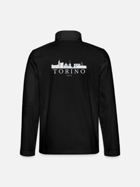 Turin Skyline, Turin Italie - Veste en tissu softshell Unisexe - noir - Dos