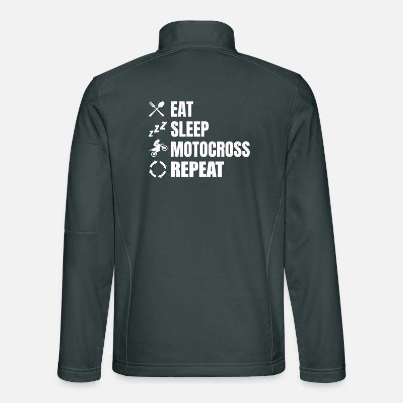 Manger, dormir, motocross, répéter Veste en tissu softshell Unisexe