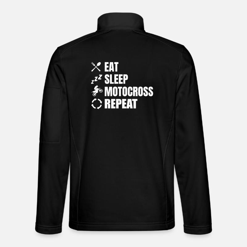 Manger, dormir, motocross, répéter - Veste en tissu softshell Unisexe - noir