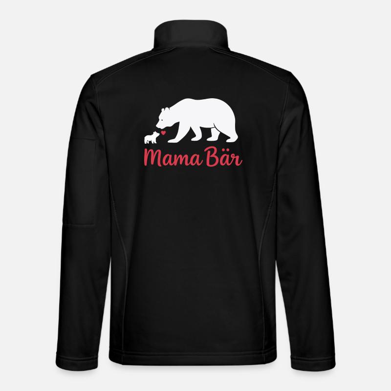 Future Mom MAMA BEAR Retro Funny - Unisex Softshell Jacket - black