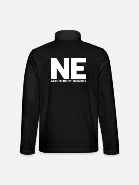 NE? Chemise de rejet cool avec un message clair - Veste en tissu softshell Unisexe - noir - Dos