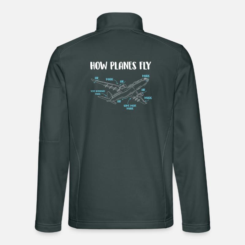 How Planes Fly Bold Aviation Engineer Humor Unisex Softshell Jacket