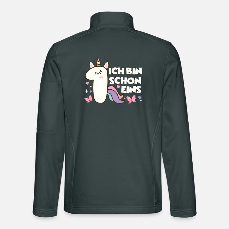 Einhorn 1 Geburtstag Mädchen Ich Bin Schon 1 Jahre Unisex Softshelljacke