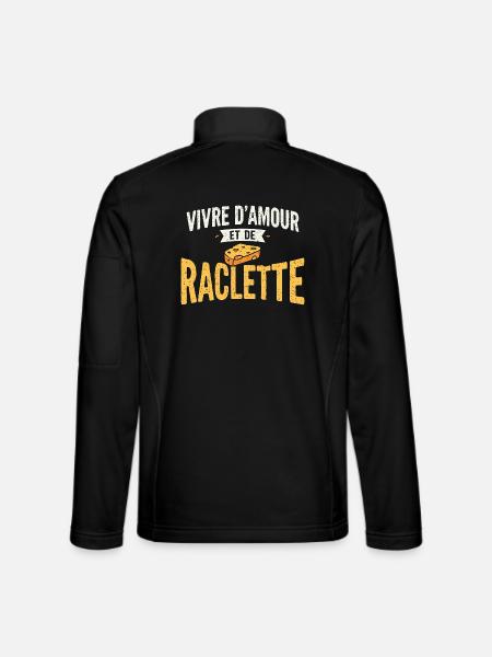 Raclette Cheese Gift Humour Winter Savoie - Unisex Softshell Jacket - black - Back
