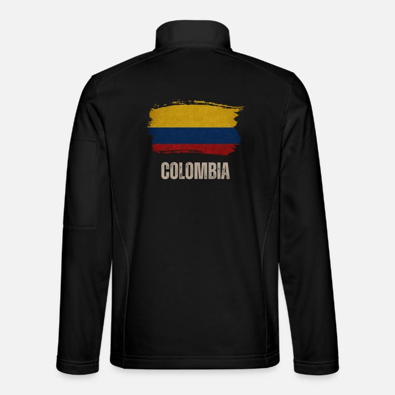 Vintage Colombie, drapeau de la Colombie Veste en tissu softshell Unisexe