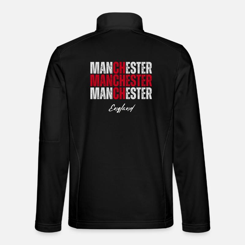 Manchester England, British Pride - Unisex Softshell Jacket - black