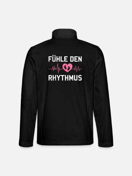 Expectant Mom FEEL THE RHYTHM Funny - Unisex Softshell Jacket - black