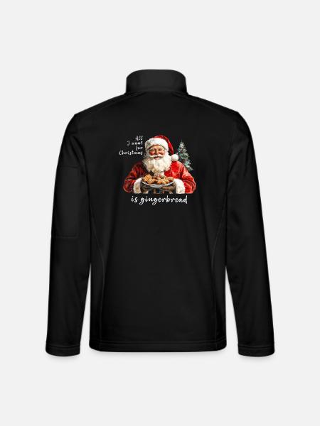 Der Weihnachtsmann mit Lebkuchen – ein weihnachtliches Motto - Unisex Softshelljacke - Schwarz