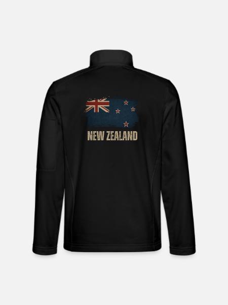 Grunge Neuseeland Flagge - Unisex Softshelljacke - Schwarz