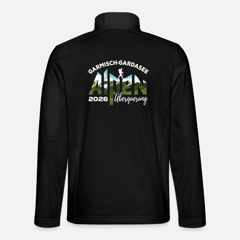 Alpenüberquerung 2026 Garmisch Gardasee Wandern - Unisex Softshelljacke - Schwarz