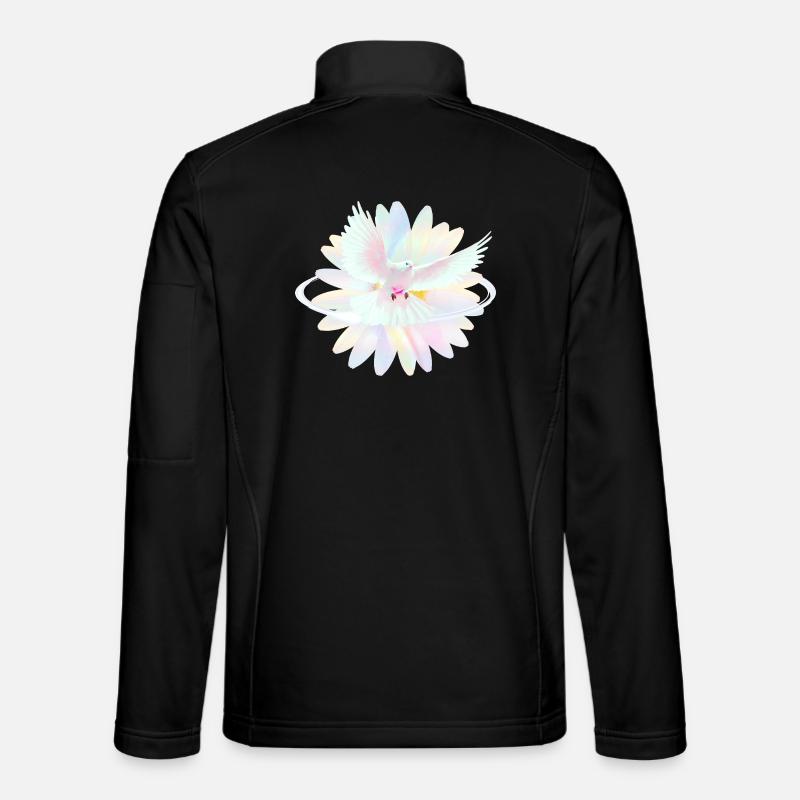 Pastelltaube im Regenbogenlicht - Unisex Softshelljacke - Schwarz