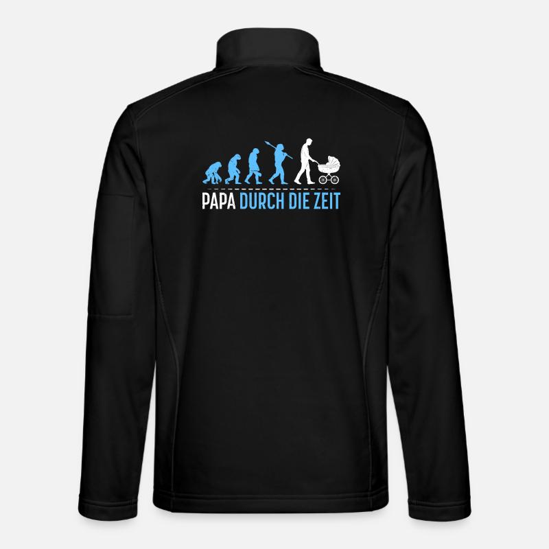 Father-to-be DADDY THROUGH TIME Funny - Unisex Softshell Jacket - black