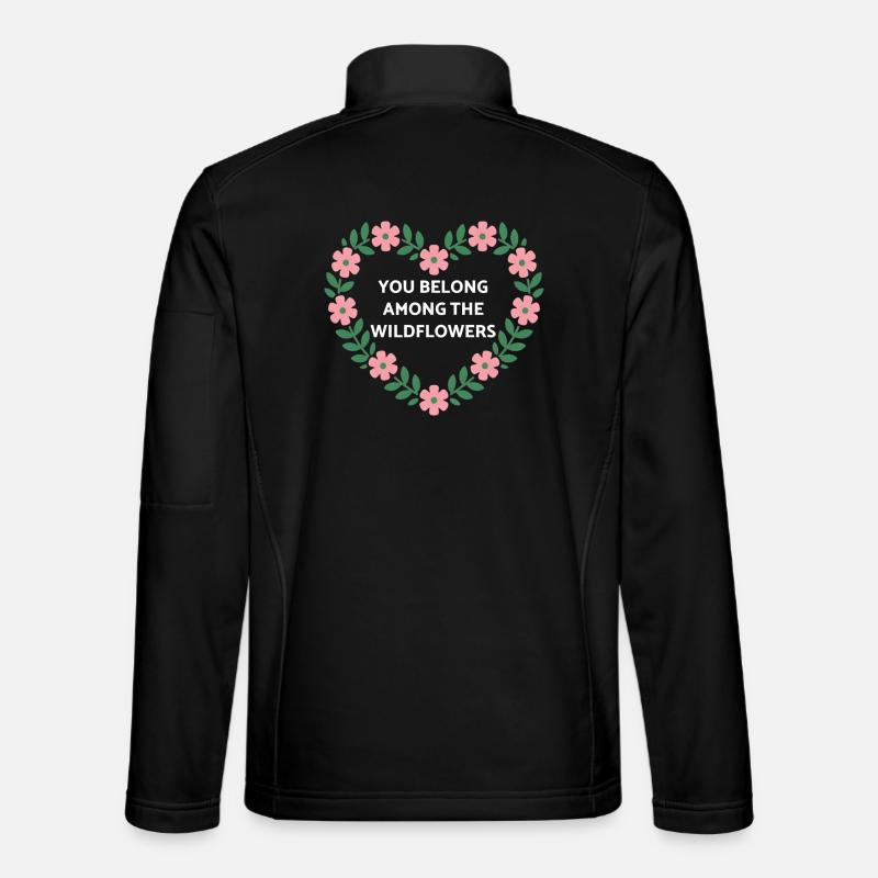 Wildflower Heart Message - Unisex Softshell Jacket - black