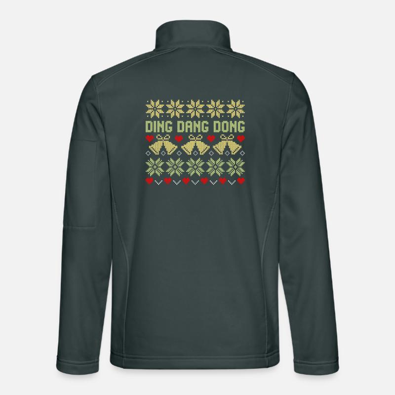 Ugly Christmas Sweater Pattern Snowflake Bell Unisex Softshell Jacket