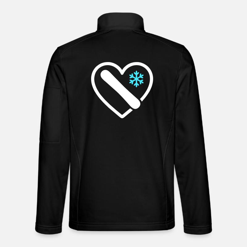 Snowboard Heart Mountain Winter Geschenk - Unisex Softshelljacke - Schwarz