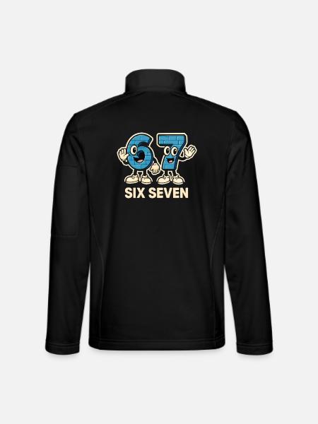Seks syv memes sjove 6 7 gaveidé - Unisex softshelljakke - sort