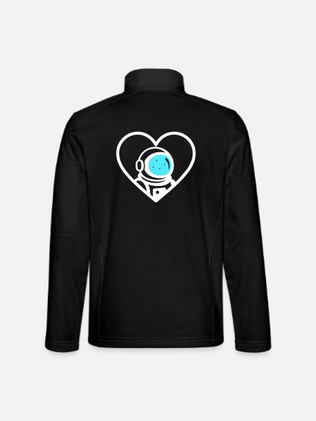 Astronaut Heart Space Cosmic Helm - Unisex Softshelljacke - Schwarz - Hinten