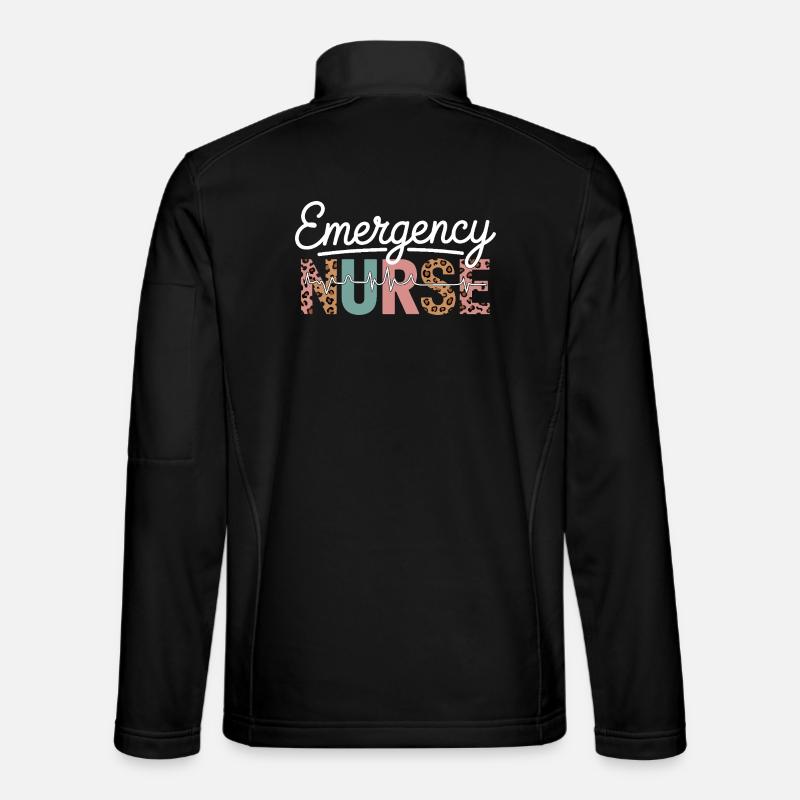 Emergency Nurse Leopard Print - Unisex Softshell Jacket - black
