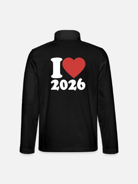 Happy New Year | I Love 2026 - Unisex Softshelljacke - Schwarz - Hinten