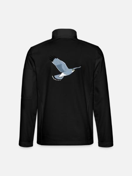 Hen Harrier Circus Cyaneus Bird of Prey - Unisex Softshell Jacket - black