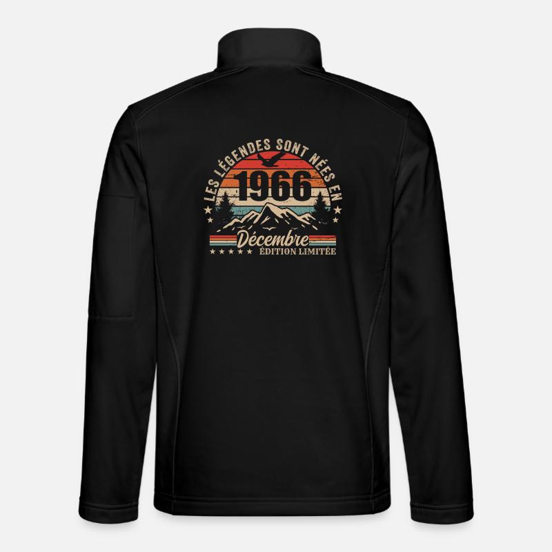 Retro Dezember 1966 – 59. Jubiläumsgeschenk - Unisex Softshelljacke - Schwarz