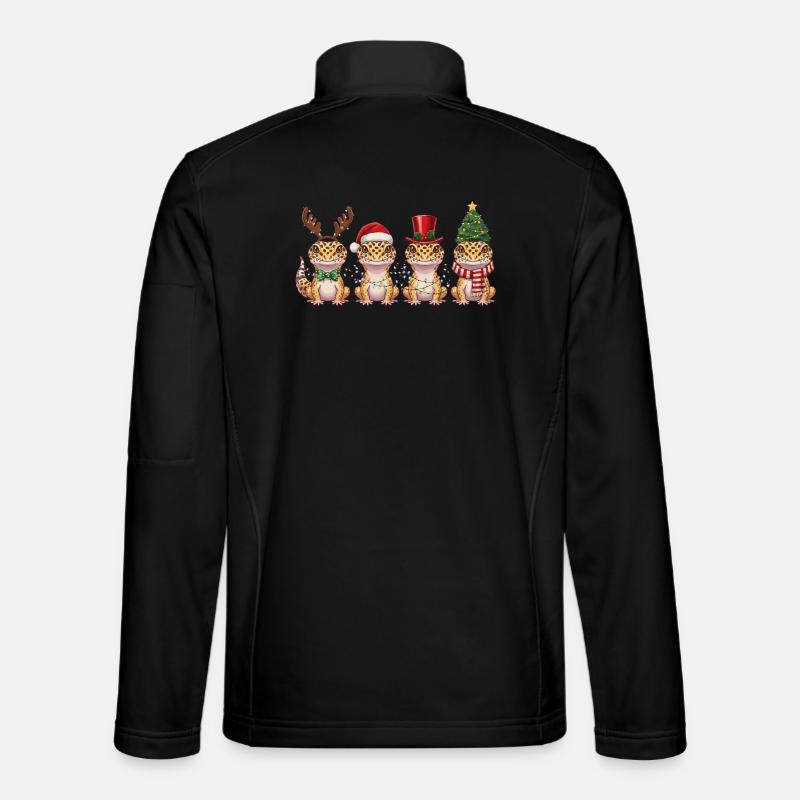 Leopardgecko Weihnachten Lichterkette - Unisex Softshelljacke - Schwarz