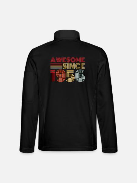 Vintage 1956 Retro 1956 Geburtstagsgeschenk - Unisex Softshelljacke - Schwarz - Hinten