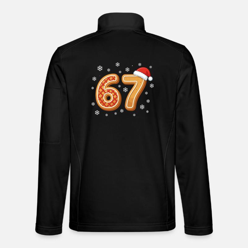 67 Weihnachten Lustiges Gingerbread 6 7 Santa Meme - Unisex Softshelljacke - Schwarz